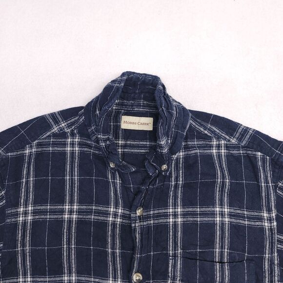Hobbs Creek Tartan Flannel Casual Button Up Shirt Mens Size Small S Blue White - Picture 1 of 10